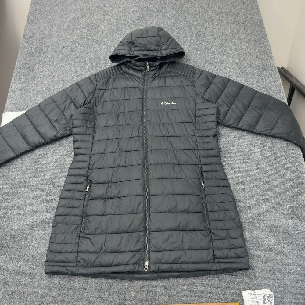 Columbia Puffer Jacket Womens XL Black Polyester Hooded Quilted Gorpcore Outdoor